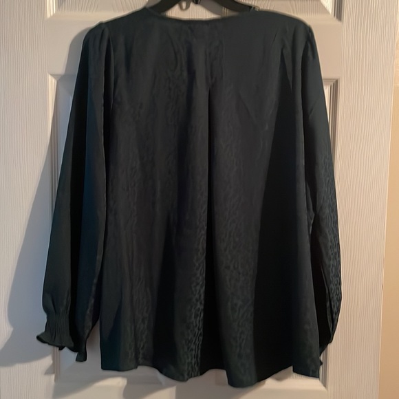 Long Sleeve with elastic wrists. Hunter Green Top Great for Christmas Parties - Picture 3 of 6